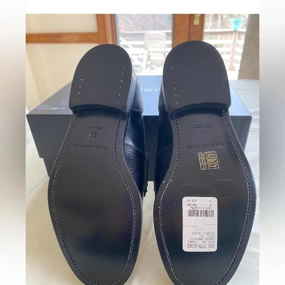 Alexander Wang Women's Carter Black Embossed Loafers Size 38 (MSRP $595) NIB